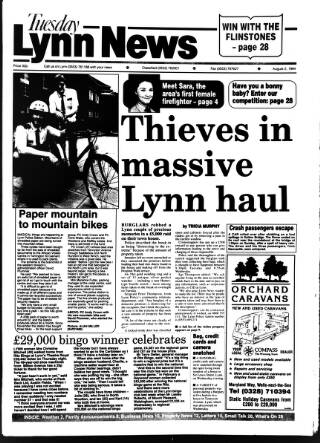 cover page of Lynn Advertiser published on August 2, 1994