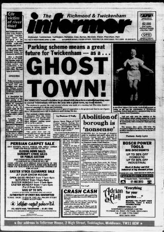 cover page of Richmond Informer published on April 1, 1988