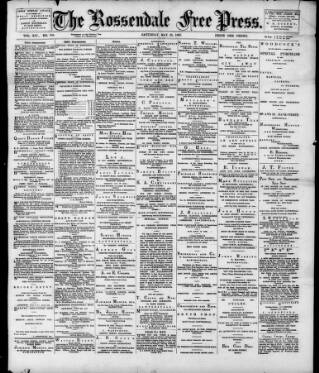 cover page of Rossendale Free Press published on May 22, 1897