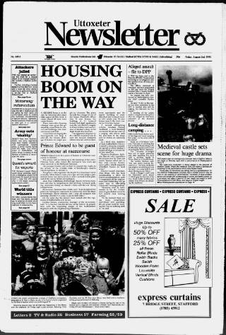 cover page of Uttoxeter Newsletter published on August 2, 1991