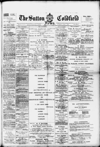 cover page of Sutton Coldfield News published on June 13, 1903