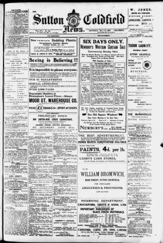 cover page of Sutton Coldfield News published on May 22, 1909