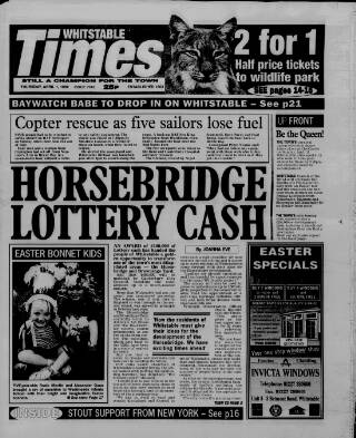 cover page of Whitstable Times and Herne Bay Herald published on April 1, 1999