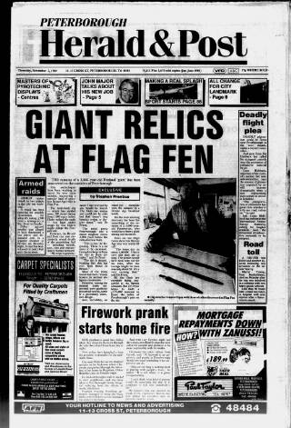 cover page of Peterborough Herald & Post published on November 2, 1989
