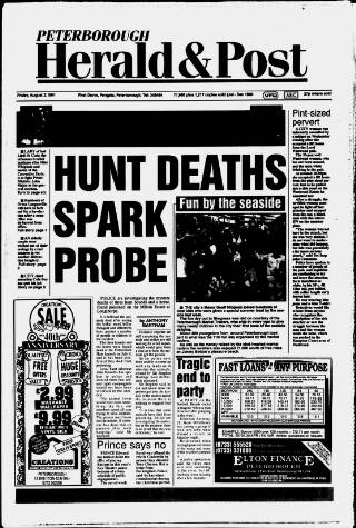 cover page of Peterborough Herald & Post published on August 2, 1991