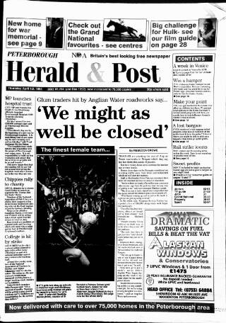 cover page of Peterborough Herald & Post published on April 1, 1993