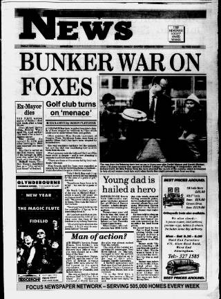 cover page of Solihull News published on November 2, 1990
