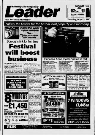 cover page of Wembley Leader published on May 22, 1997