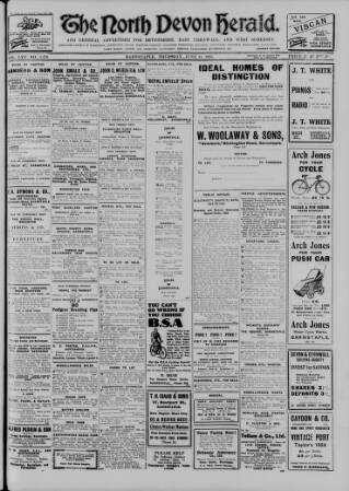 cover page of North Devon Herald published on June 13, 1935