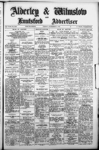 cover page of Alderley & Wilmslow Advertiser published on November 2, 1951