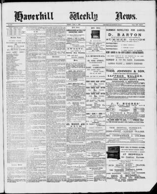 cover page of Haverhill Weekly News published on June 9, 1893