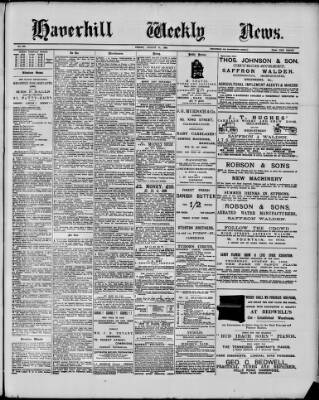 cover page of Haverhill Weekly News published on August 25, 1893