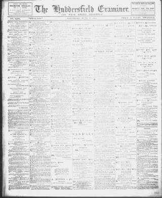 cover page of Huddersfield and Holmfirth Examiner published on June 13, 1903
