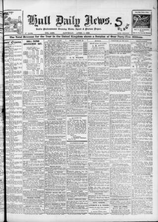 cover page of Hull Daily News published on April 1, 1922