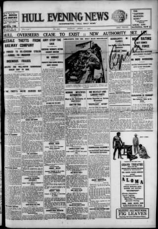 cover page of Hull Daily News published on April 1, 1927