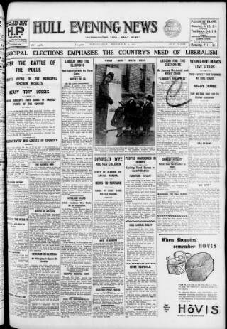 cover page of Hull Daily News published on November 2, 1927