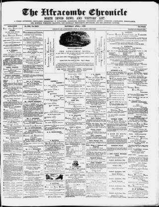 cover page of Ilfracombe Chronicle published on April 1, 1882