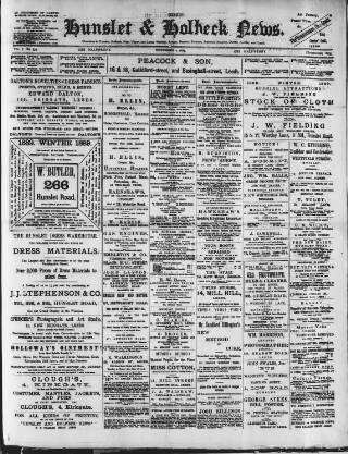 cover page of South Leeds Echo published on November 2, 1889