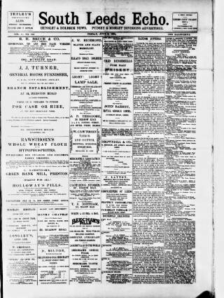 cover page of South Leeds Echo published on June 8, 1894