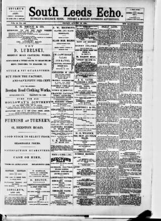 cover page of South Leeds Echo published on August 10, 1894