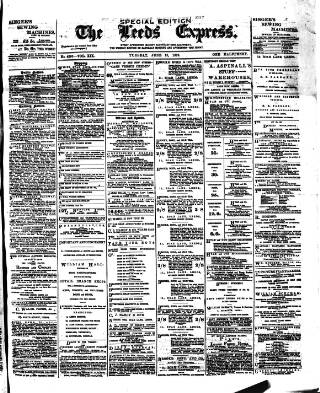 cover page of Leeds Evening Express published on June 13, 1876