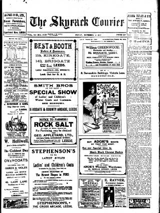 cover page of Skyrack Courier published on November 2, 1917