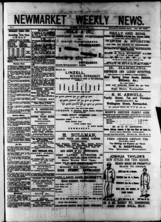 cover page of Newmarket Weekly News published on May 25, 1889