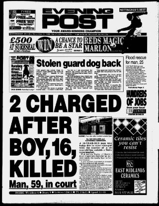 cover page of Nottingham Evening Post published on November 2, 1998