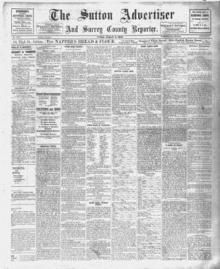 cover page of Sutton & Epsom Advertiser published on August 2, 1912