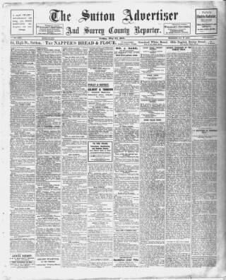 cover page of Sutton & Epsom Advertiser published on May 22, 1914