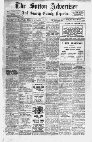 cover page of Sutton & Epsom Advertiser published on November 2, 1917