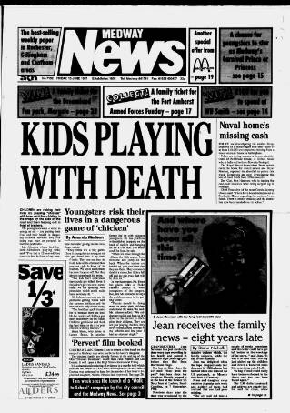 cover page of Medway News published on June 13, 1997