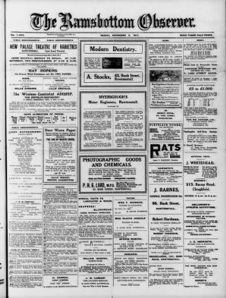 cover page of Ramsbottom Observer published on November 2, 1917