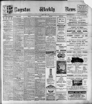 cover page of Royston Weekly News published on April 1, 1910