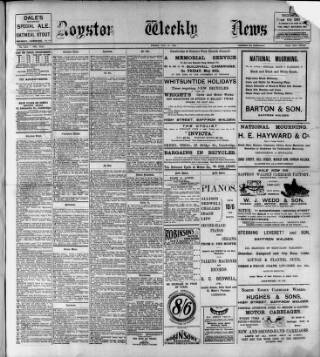 cover page of Royston Weekly News published on May 13, 1910
