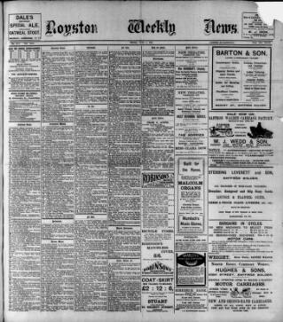 cover page of Royston Weekly News published on June 3, 1910