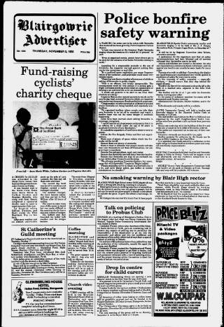 cover page of Blairgowrie Advertiser published on November 2, 1995