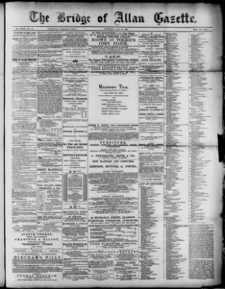 cover page of Bridge of Allan Gazette published on June 13, 1891