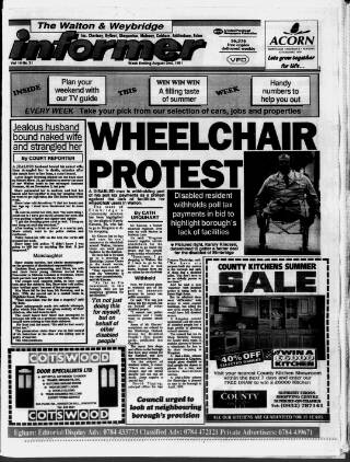 cover page of Walton & Weybridge Informer published on August 2, 1991