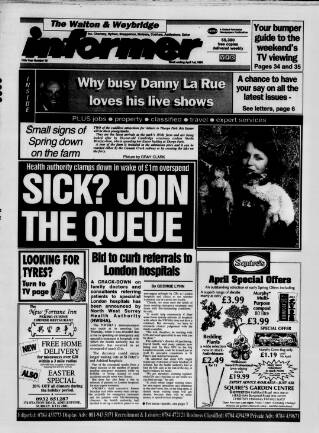 cover page of Walton & Weybridge Informer published on April 1, 1994