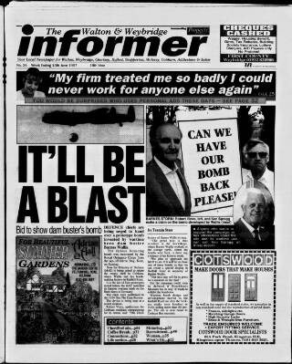 cover page of Walton & Weybridge Informer published on June 13, 1997