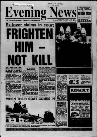 cover page of Heartland Evening News published on April 1, 1992