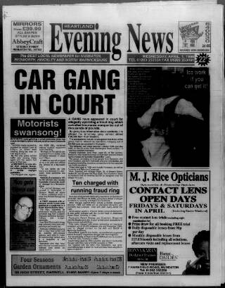 cover page of Heartland Evening News published on April 1, 1998