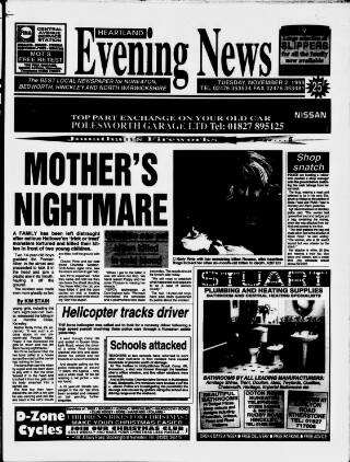 cover page of Heartland Evening News published on November 2, 1999