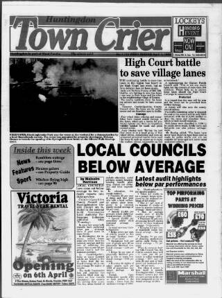 cover page of Huntingdon Town Crier published on April 1, 1995