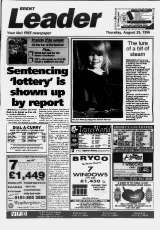 cover page of Brent Leader published on August 29, 1996