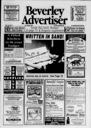 cover page of Beverley Advertiser published on April 1, 1994