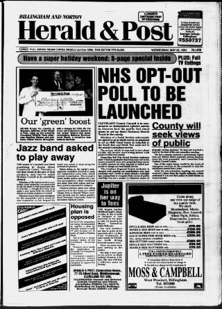 cover page of Billingham & Norton Advertiser published on May 22, 1991