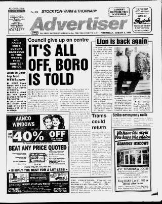 cover page of Stockton & Billingham Herald & Post published on August 2, 1989