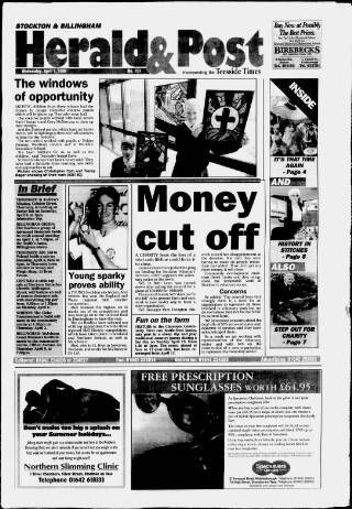cover page of Stockton & Billingham Herald & Post published on April 1, 1998